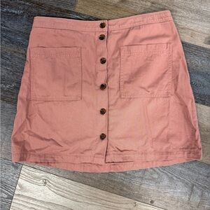 Old Navy Button-Front Coral Skirt